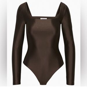 Aritzia Brown Long Sleeve Bodysuit